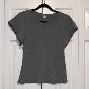 Free People Grey Flutter Sleeve  T-Shirt,  Large